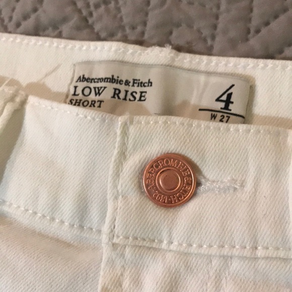 Abercrombie & Fitch White Jean Shorts - Picture 4 of 5